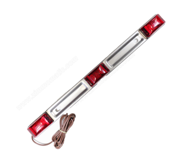 lightbar, 9 led red, stainless steel